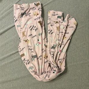 Pink Dog Print Pajama Pants